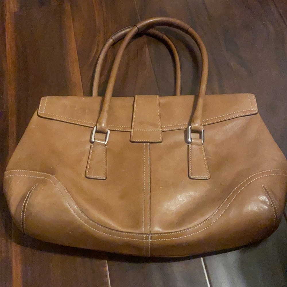 Coach camel signature satchel shoulder bag - Picture 12 of 16